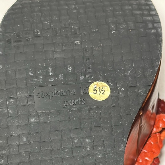 Stephane Kelian Paris Braided Wedge Sandals Red Size 5.5 Women’s GREAT CONDTION - Picture 7 of 9